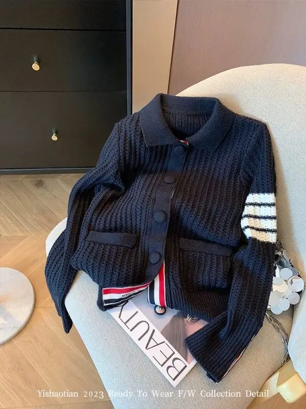 

Женский трикотажный кардиган, свободный свитер в старинном стиле на осень и зиму, 2024 ТБ