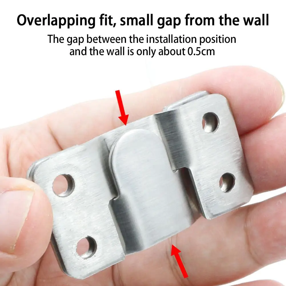 HEMOTON 100-Pack Wall Panel Clips – Stainless Steel Hanging Brackets For Furniture & Wall Boards, Easy Interlocking Mount, Silver