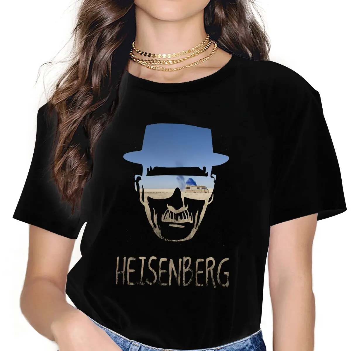 

Movie Breaking Bad Heisenberg Cooking In The Desert T Shirt Harajuku Graphic Women's Polyester Tshirt O-Neck