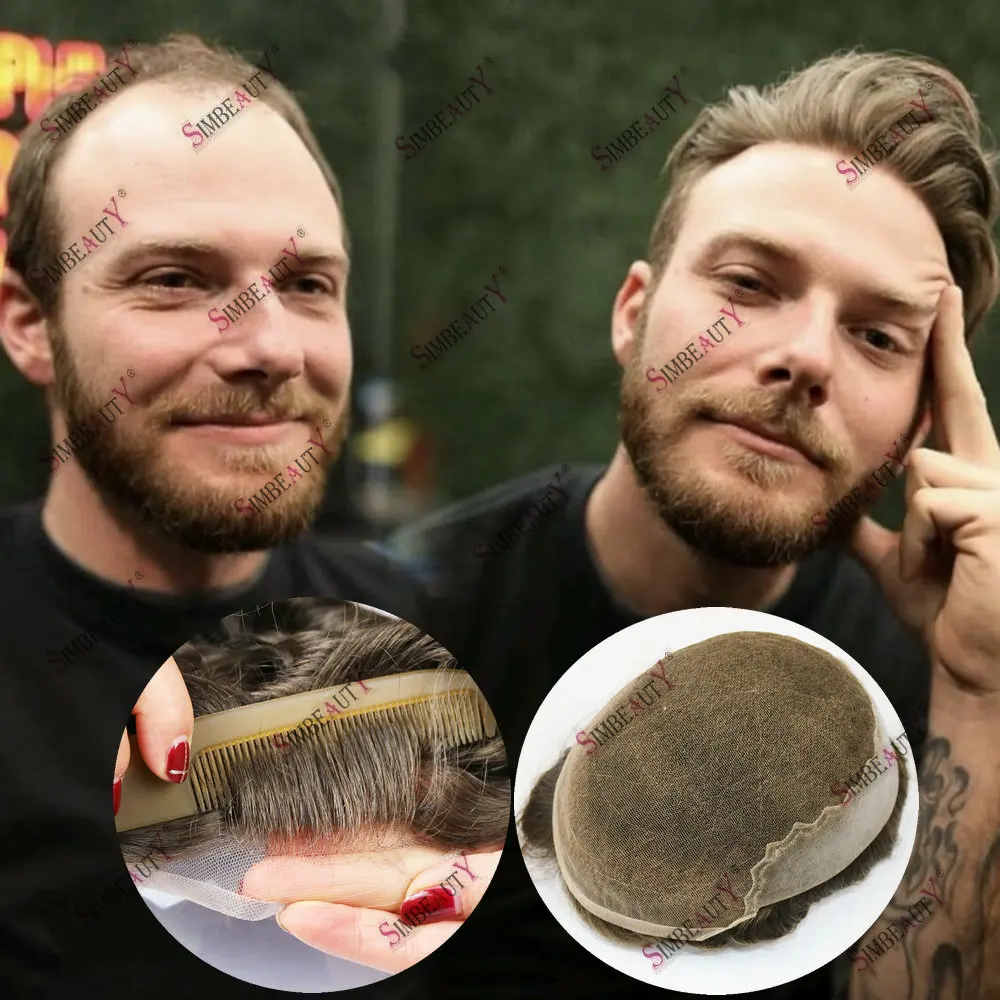 Durable Q6 Swiss Lace Front Gray Black Men Toupee Human Hair Natural  Hairline Bleach Knots Ash Blonde Capillary Prosthesis Unit - AliExpress, image size:1000x1000