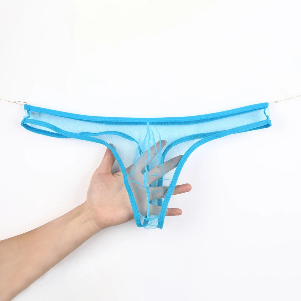 

2022 Ultra-thin Men'S Micro Bikini See-Through Pouch G String Low Rise Fine Mesh Breathable Thong Panties Трусы Мужские