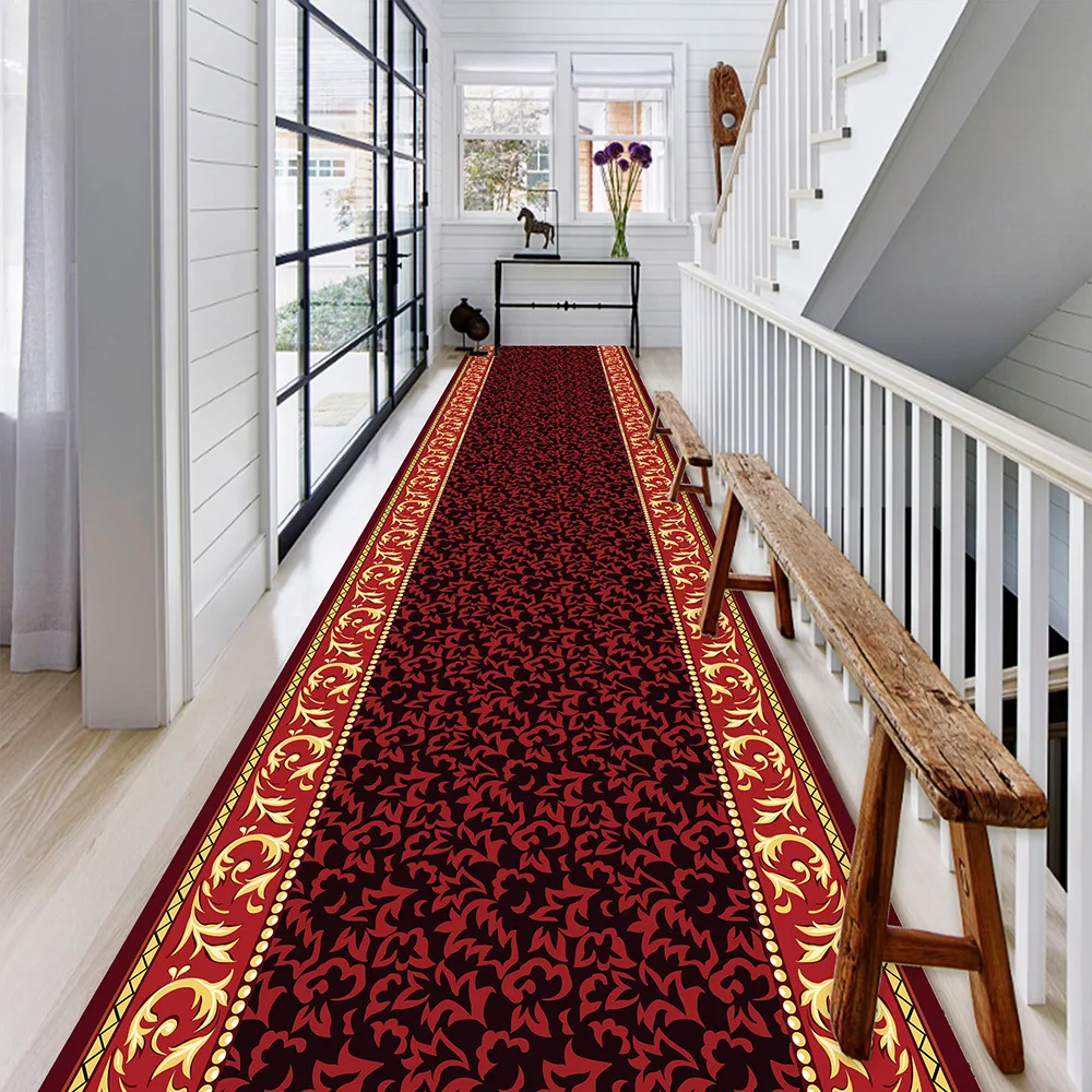 

Luxury Design Long Carpet Runner for Corridor Hallway Decor Non-slip Strip Carpets HOTEL Living Room Doorway Washable Doormat