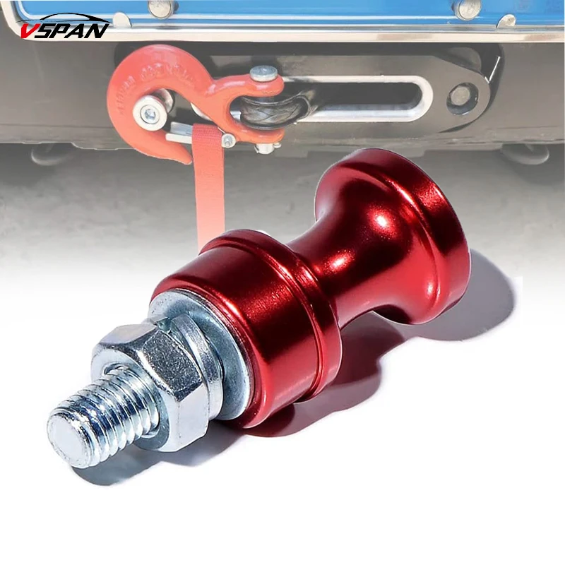 1X Red Aluminum Stainless Steel Winch Rope Hook Stand Fit 3/8 1/2 Clevis  Slip Half-Linked Winch Hook 10 Bolt Mount Hawse Fairlead