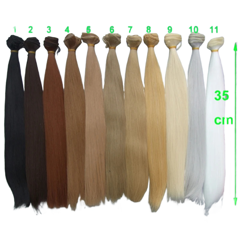 Natural Color  35cm Doll Hairs High Temperature Heat Resistant Straight BJD Diy Doll Wigs