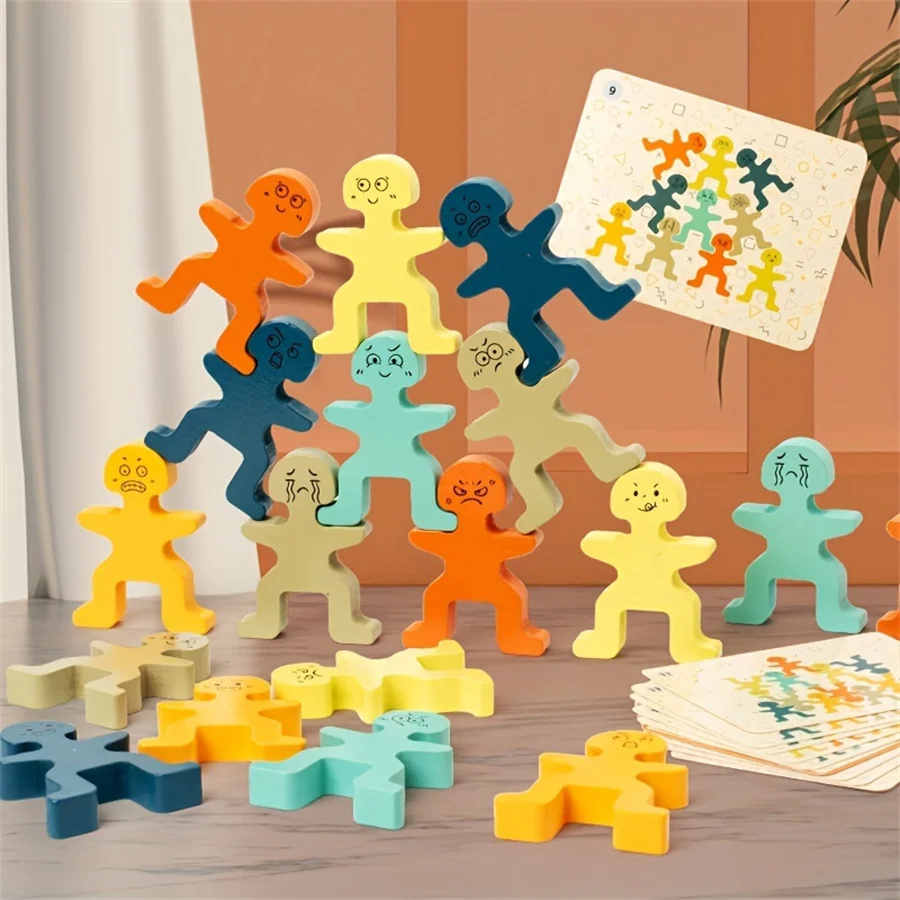 Children's small figure stacking high parent-child interactive game balance building blocks early education enlightenment toys