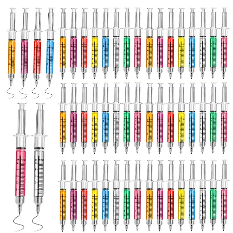 

120Pcs Syringe Pens Retractable Fun Nurse Pens Novelty Pens Nurse Graduation Gifts Nursing School Supplies Kids Party Favor