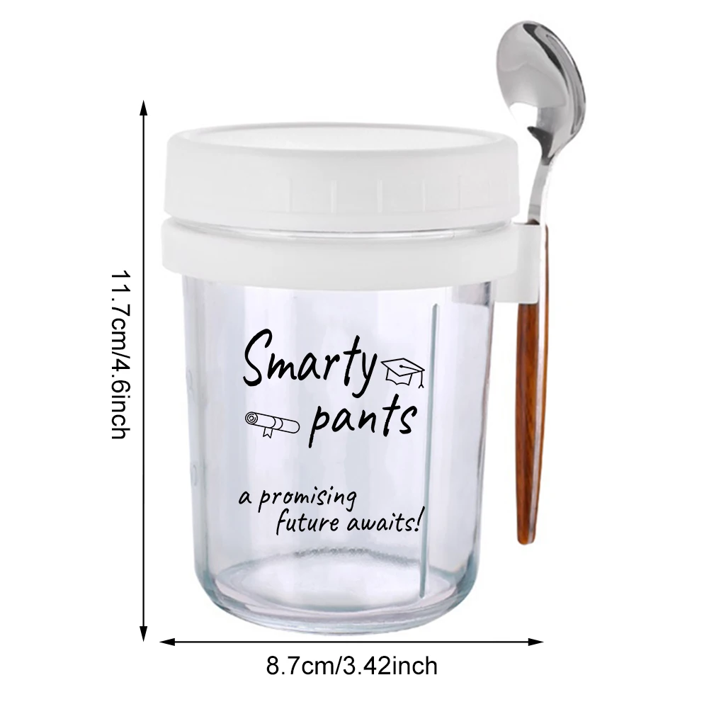 Overnight Oats Jars with Lid and Spoon Cereal Milk Fruit Salad Storage Container 12 Oz Glass Meal Prep Container 6