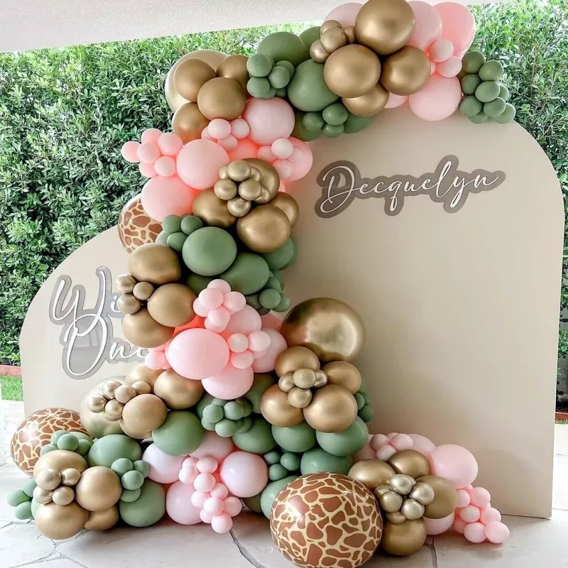 

Pink Green Balloon Garland Arch Kit Metal Gold Latex Balloons Baby Shower Wedding Birthday Party Decoration Supplies