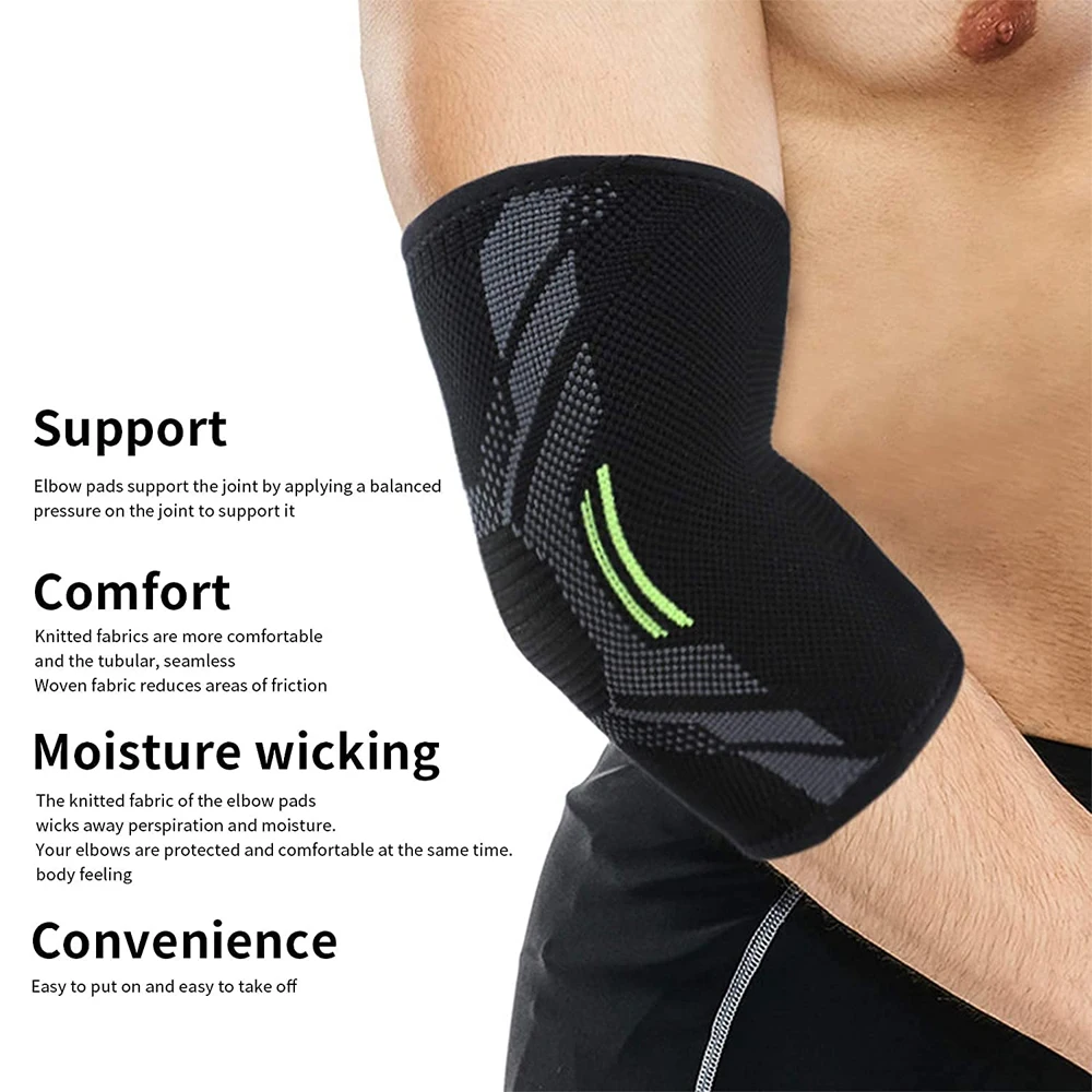 BraceTop 팔꿈치 보호대, 팔꿈치 보호대, 통증 감소, 건염, 테니스, 농구, 배구, 압박 지지 팔꿈치 패드, 1 개