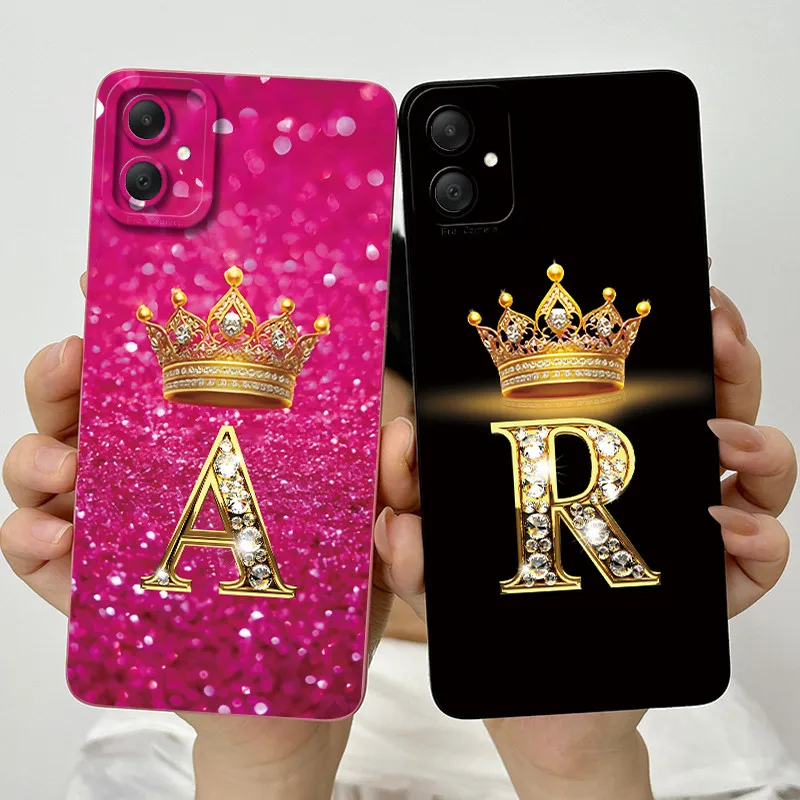 Fall Für Samsung Galaxy A06 A05 Fall Crown Initial Brief Weiche Silikon Zurück Telefon Abdeckung Für Samsung 05 EINE 06, 4G Fällen Fundas