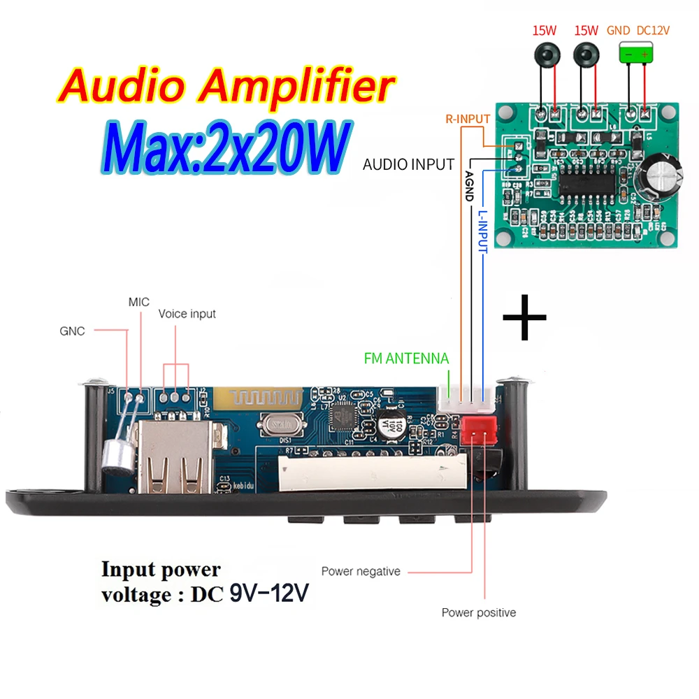 best mp3 player Kebidu 9V 12V mp3 player with Power amplifier bluetooth audio module Car Radio Hands freeCall Car Kit Decoding Board with Remote mp3 music player