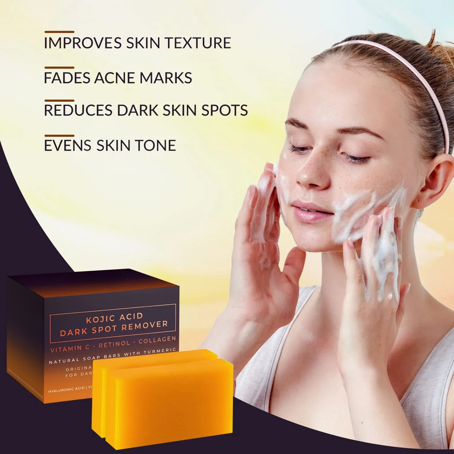 Kojic Acid Dark Spot Remover Whitening Soap Handmade Skin Care Deep Cleaning Moisturizing Cleansing Essential Soap Brighten Skin 2