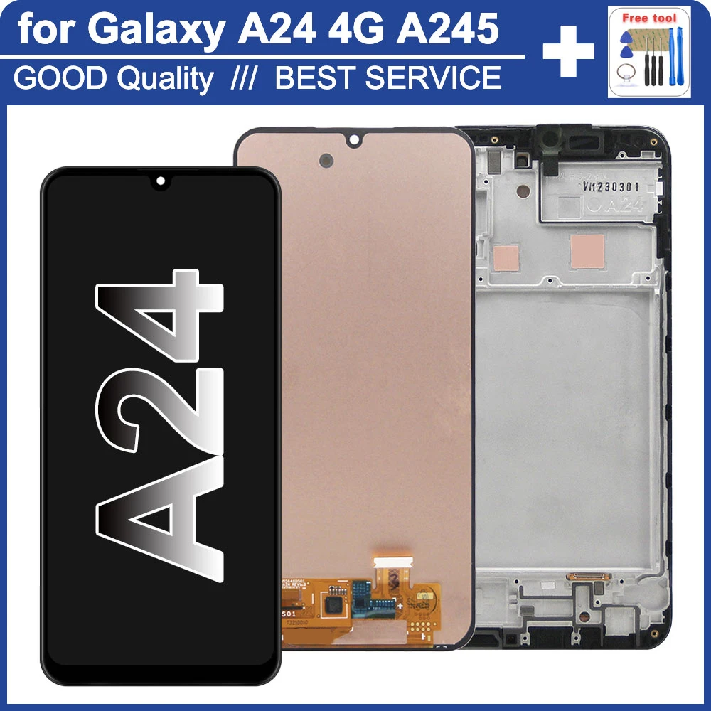 Tested AMOLED Display for Samsung Galaxy A24 4G LCD Display Touch Screen Digitizer for Samsung A24 Screen A245F Display Screen