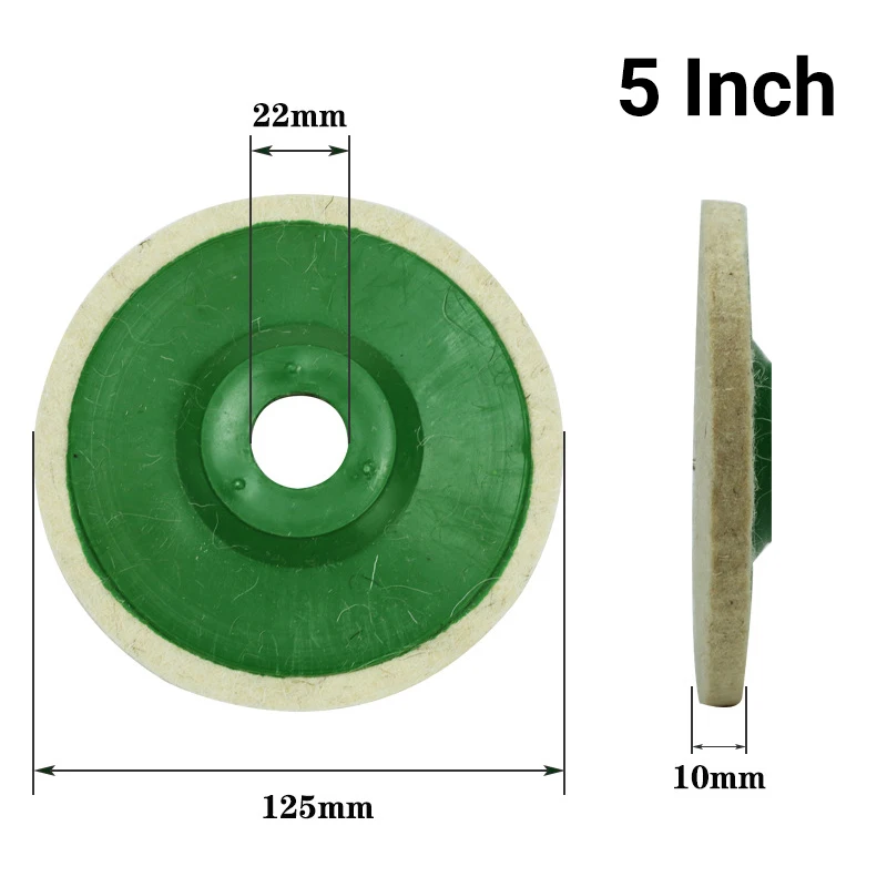 4PCS 125MM Round Wool Buffing Pad Polishing Wheel Felt Buffer Disc for Angle Grinder