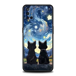 Van Gogh Starry Sky Cat Design Phone Case Cover for OnePlus Nord CE 5G (A1)