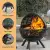 35 Inch Wood Burning Fire Pit with BBQ Grill, Heavy Duty Fire Pits Ball for Outside with Spark Screen & Removable Ash Pan 6