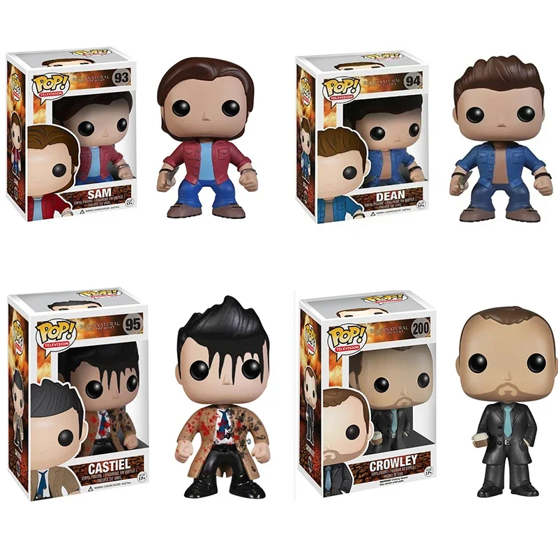 Nuevo Funko POP Television Supernatural Join the Hunt Sam 93# Dean 94# Castiel 95# Crowley 200# Figura de vinilo Modelo Muñecas Juguetes