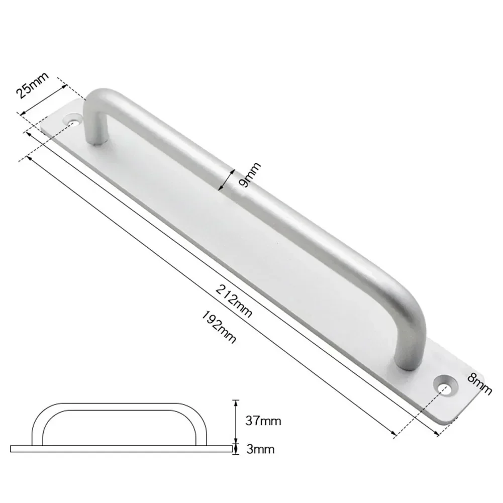 Sliding Door Handle 212mm Aluminum Alloy Pull Push Balcony Gate Window Pulls Handles Furniture Hardware