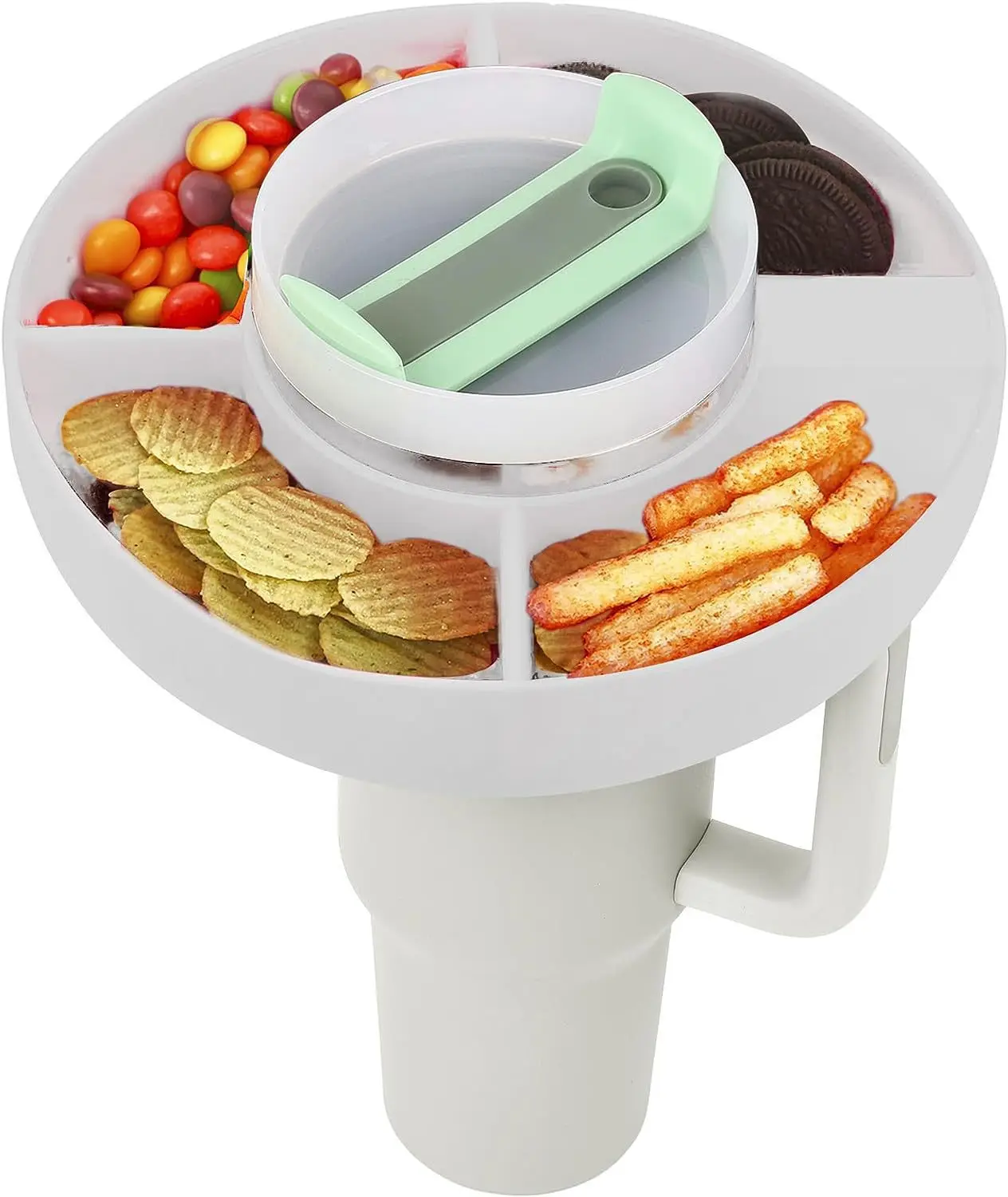 Silicone bowl for snacks with ASA: tray ring for portable snacks, comfortable and folding for easy food storage 5