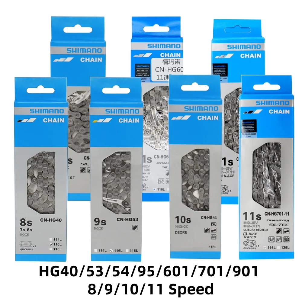 SHIMANO Bicycle Chain CN-HG40 HG53 HG54 HG95 HG601 HG701 HG901 MTB Bike Chain 8 9 10 11 Speed 116L Bike Chains Bicycle Parts bicycle chains,bicycle chain