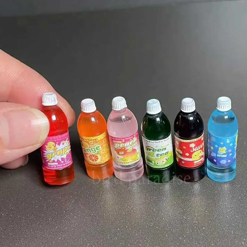 Cute Miniature Simulation Mini Beer Water Bottle Drinks Model For Barbies Ob11 Dolls House Accessories Kids Playtend Play Toys 6