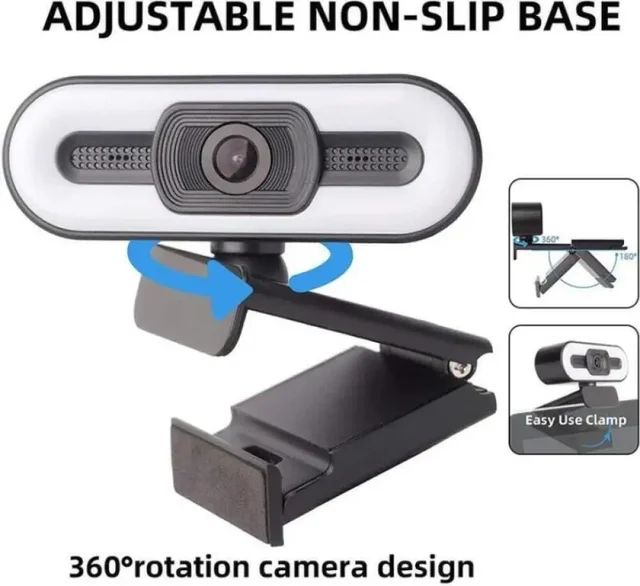 Portable Full HD 1080P 2K 4K Webcam PC Latops Auto Focus Fill Light Web Camera With Microphone for Network Live Conference 2