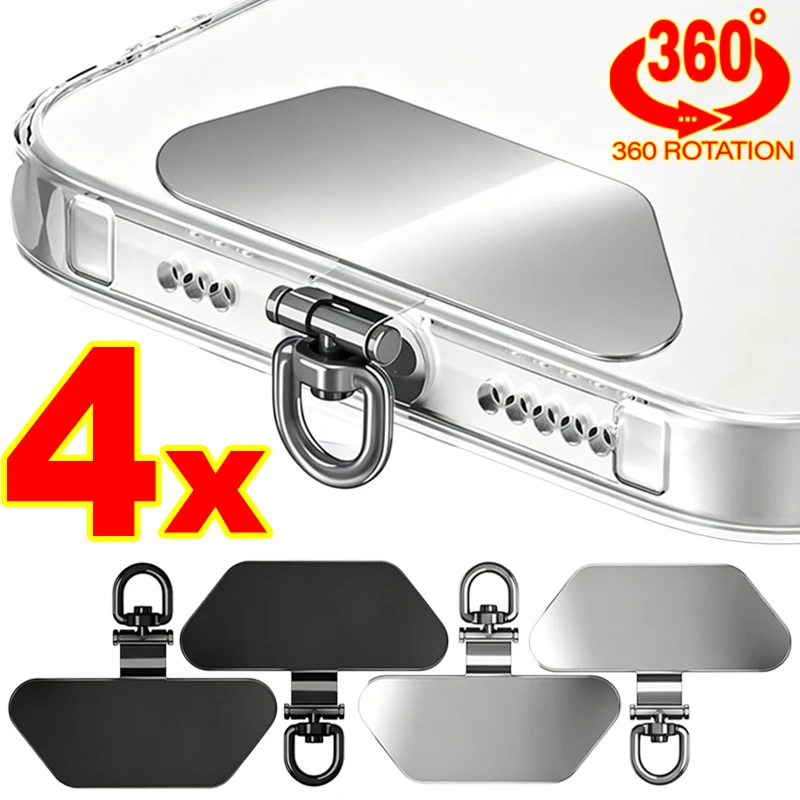 Ultra Thin Stainless Steel Rotating Phone Charm and Wrist Strap Holder