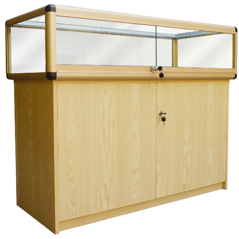 

Custom. new style fashion design cheap price aluminum frame jewelry display jewelry short display cabinet