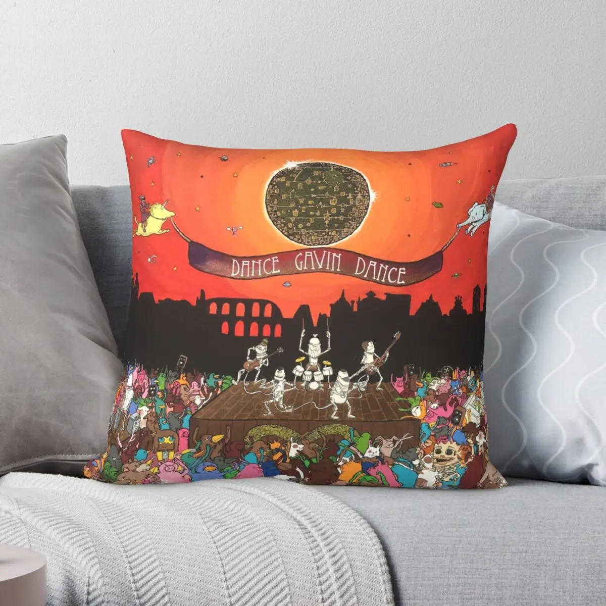 

Dance Happy Our Pillowcase Polyester Linen Velvet Pattern Zip Decor Pillow Case Car Cushion Cover