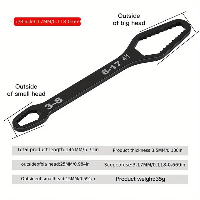 Universal Torx Wrench Self-tightening Adjustable Glasses Wrench Board Double-head Torx Spanner Hand Tools for Factory 2