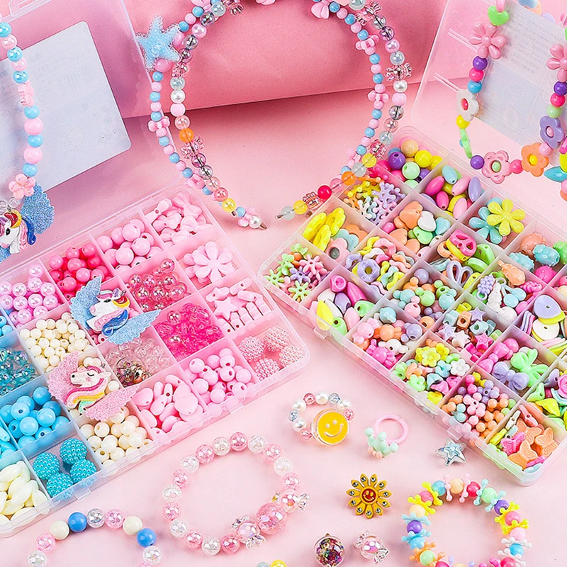700pcs DIY Handmade Beaded Children's Toy Creative Loose Spacer Beads Crafts Making Bracelet Necklace Jewelry Kit Girl Toy Gift 3 700pcs DIY Handmade Beaded Children's Toy Creative Loose Spacer Beads Crafts Making Bracelet Necklace Jewelry Kit Girl Toy Gift 3