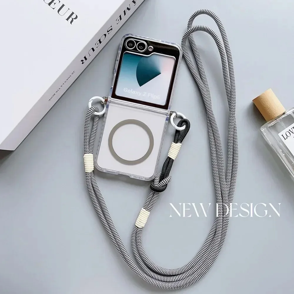 Magnetic Crossbody Lanyard Phone Case with Transparent Dual-Color Design