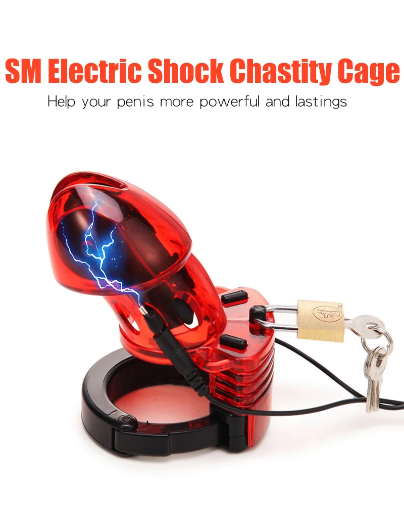 Electro Shock Penis Ring,E-stim Cock Cage,Penis Stimulation Cock Ring,Penis Extender Enlargement Ring,Sex Tool For Men Adult Toy — view 5