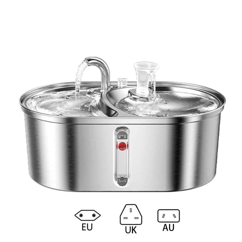 

101oz Adjustable Stream Cat Fountain Changeable Filter Water Dispenser for Pets