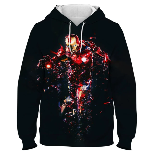 New Fashion Iron Man Tony 3D Printed Hoodies Disney Marvel, 43% OFF