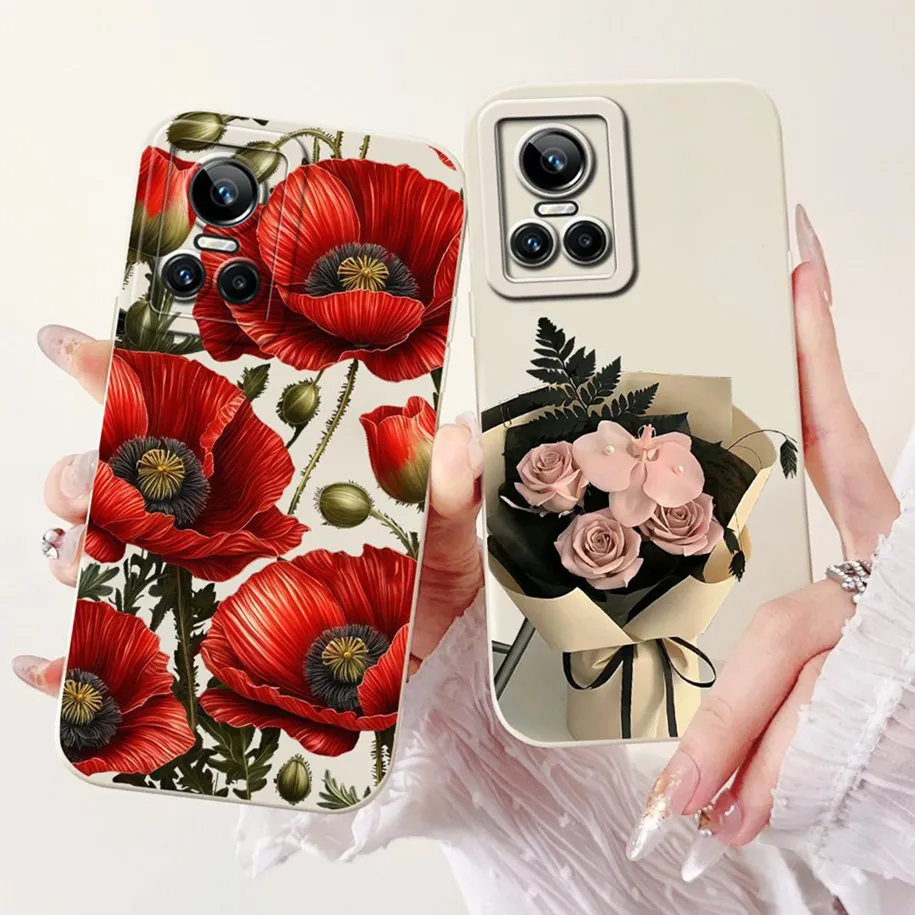 Floral Shockproof Silicone Matte Phone Case – Stylish & Protective TPU Cover