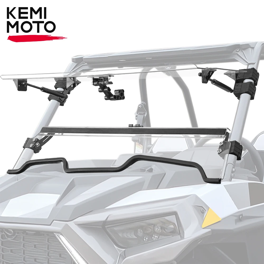 KEMIMOTO 3-IN-1 Flip Windshield Compatible with Polaris RZR XP 1000 / RZR XP Turbo /4 RZR 1000 XP 2019-2023 Hard PC Windscreen