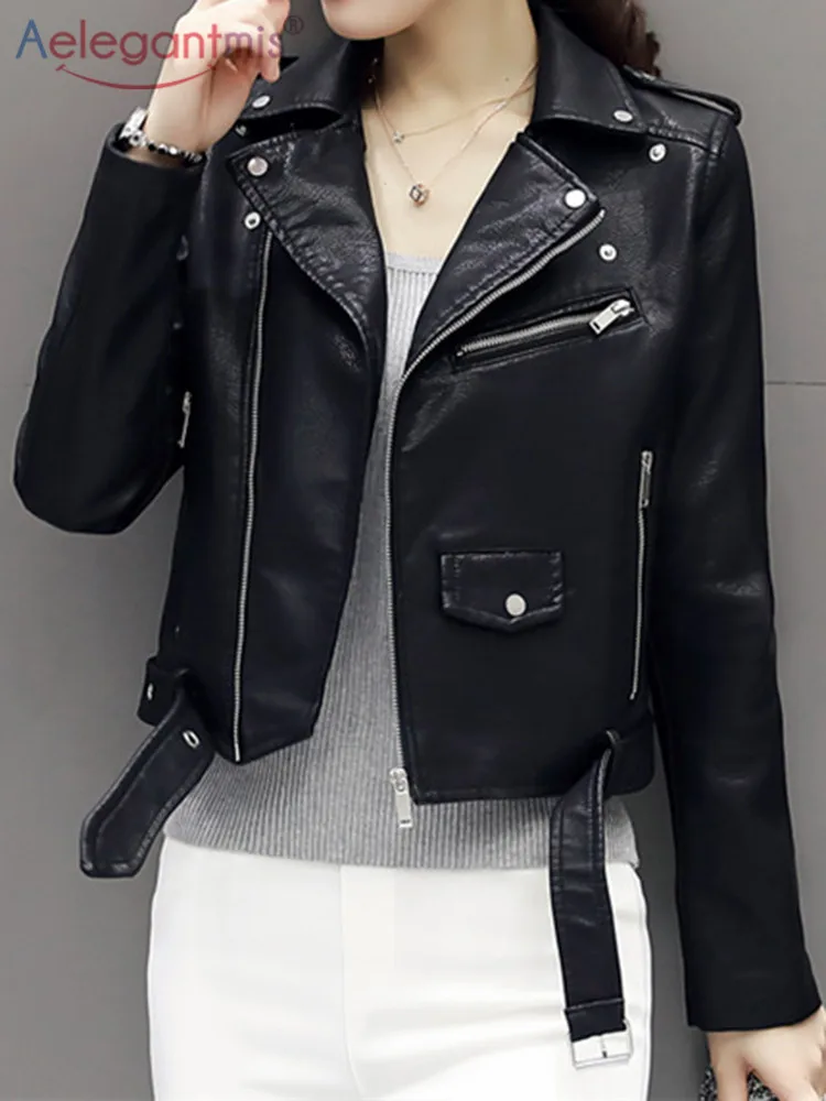 Black S WOMEN FASHION Jackets Biker jacket Leatherette Bonobo biker jacket discount 65% 