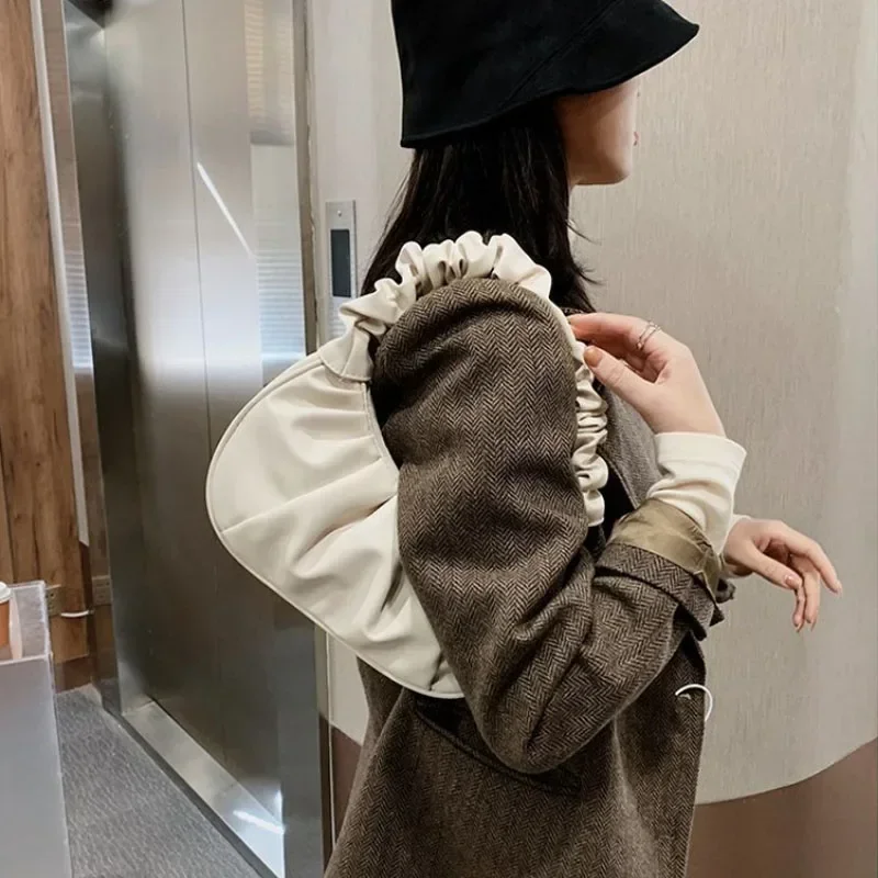

сумка женская Women Korean Fold Shoulder Dumpling Bags Bolsa Mochila Luxury Designer Fashion 가방 Pleated Hand Bags for Women