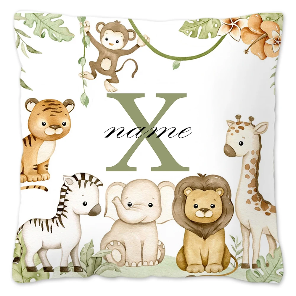 Personalized Animal Pillowcase - Custom Name Kids Bedroom Decoration & Birthday Gift