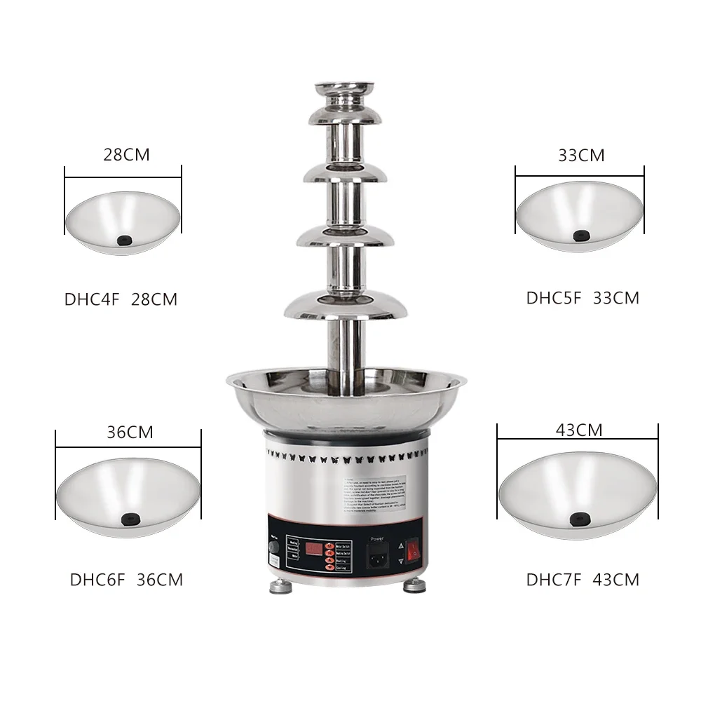DHC-Series 5 layers stainless steel chocolate fountain, Chocolate Dispenser DHC5F