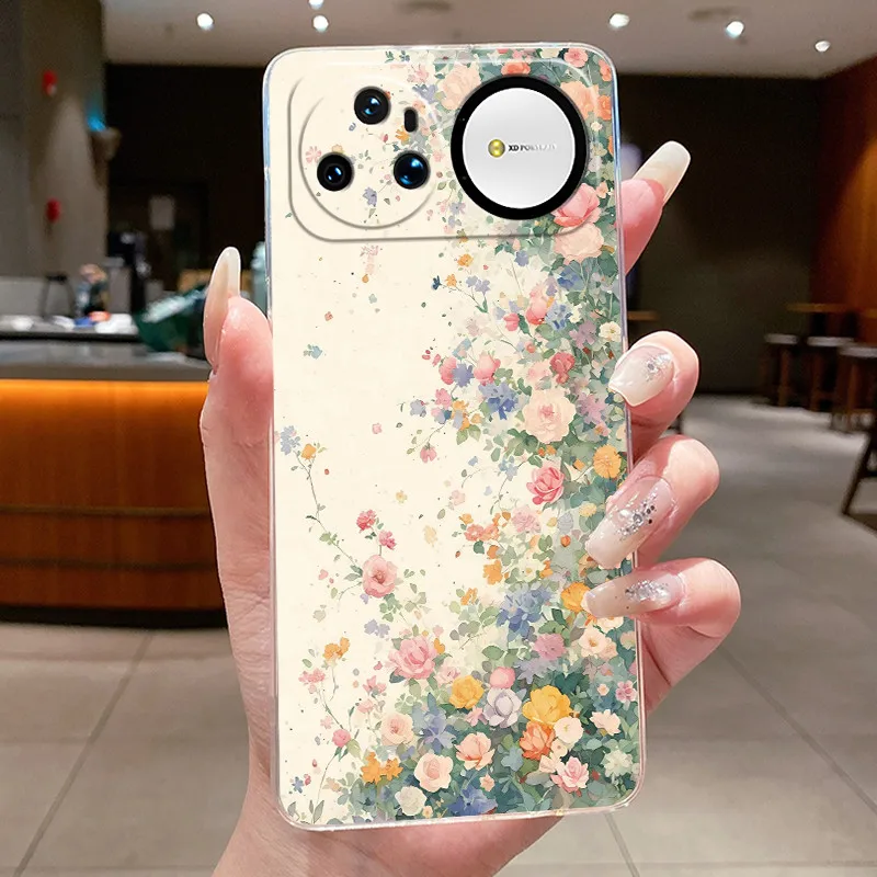 Clear Luxury Fashion Butterfly Flowers Soft TPU Phone Case