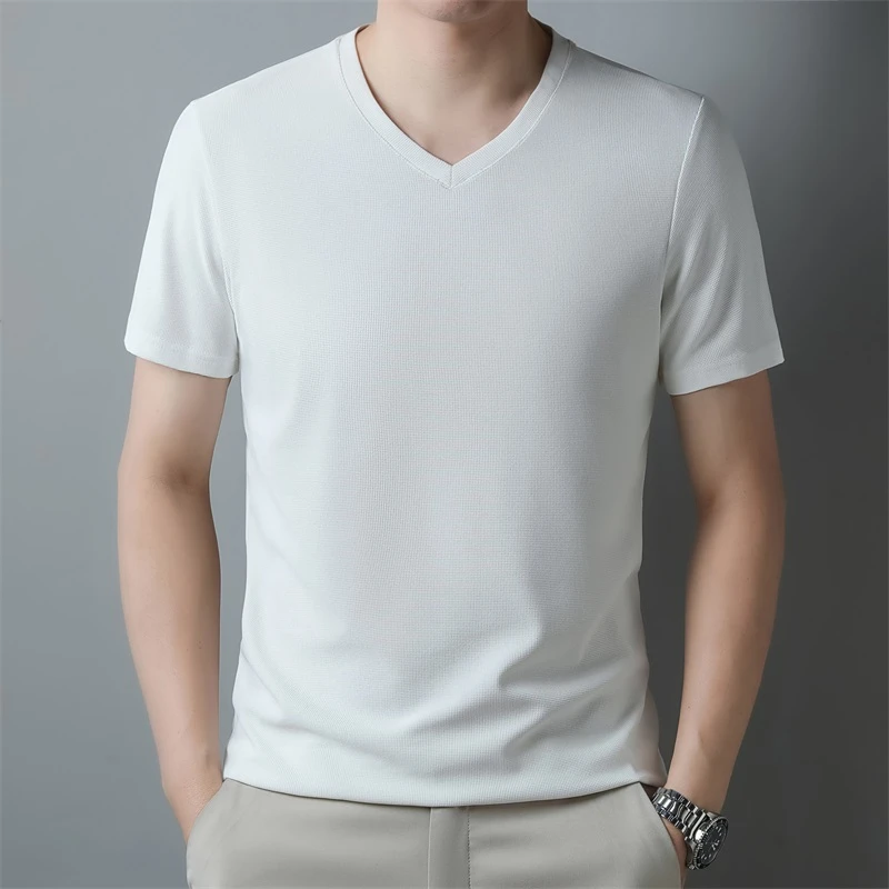 PlatiNum Waffle V-Neck T-Shirt Color Detail