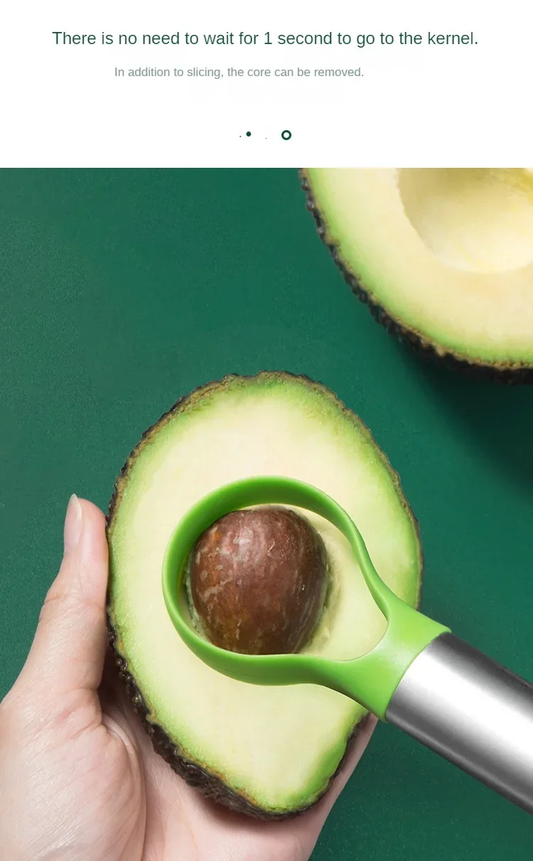 Stainless steel avocado slicer tool for clean and quick slicing