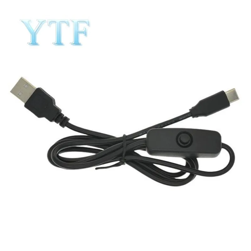 Universal USB Type C 5V 3A Charging Cable For Raspberry Pi 4 Power Cable With ON/OFF Switch For RPI 4 Model B RPI 4B Compute