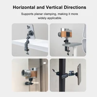 Photography C Clamp, Aluminum Table C-clamp with 1/4" and 3/8" Hole for Photo Studio Video DSLR, Camera Desktop Mount Table Desk - Image 4