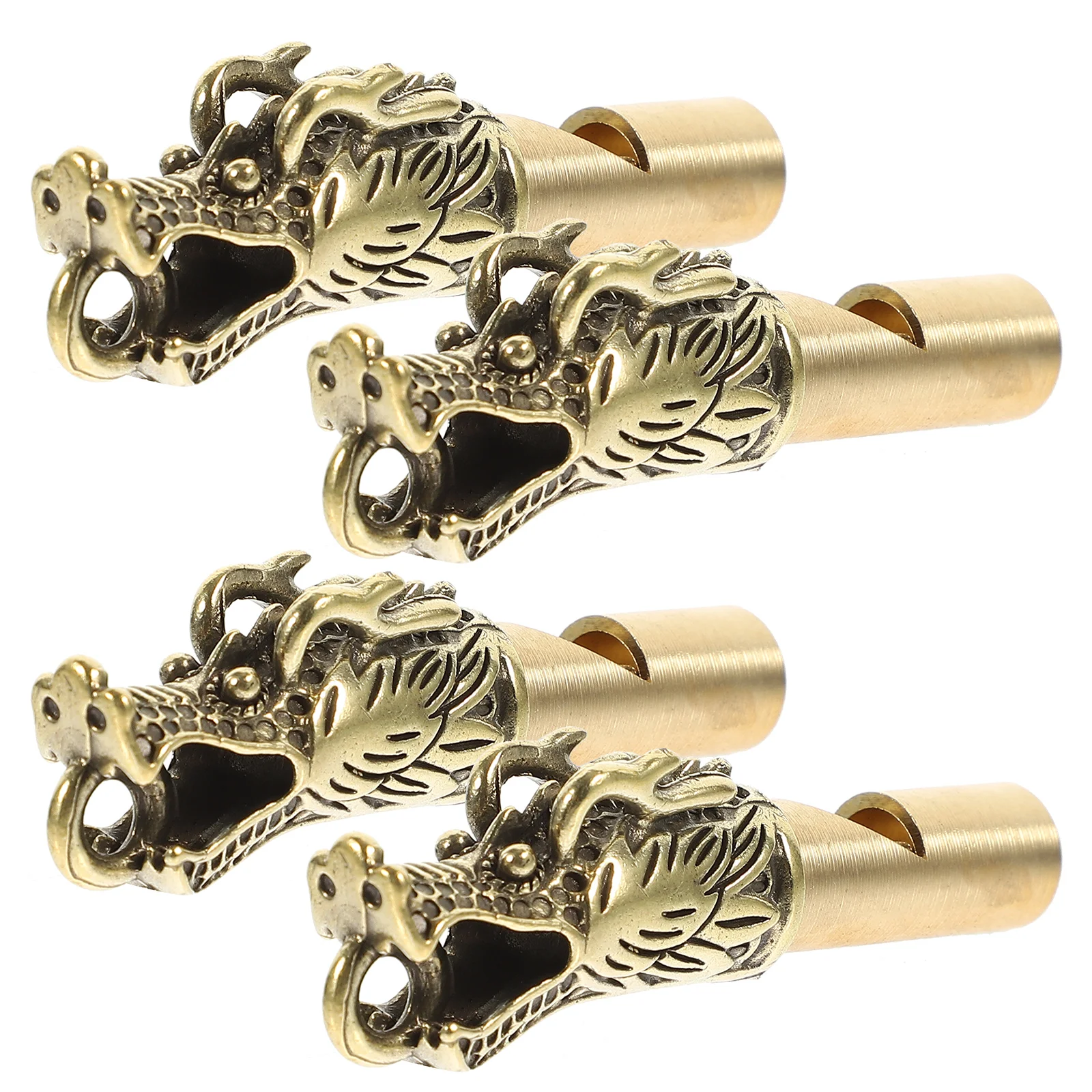 

4 Pcs Brass Ornaments Camping Whistle Outdoor Key Fob Personality Teacher Survival Decorative