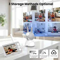 5-дюймовый радионяня с 4-кратным зумом, PTZ-камера, приложение + монитор, двойное управление, Wi-Fi, электронный радионяня, двустороннее аудио, ночное видение, детский телефон — изображение 4