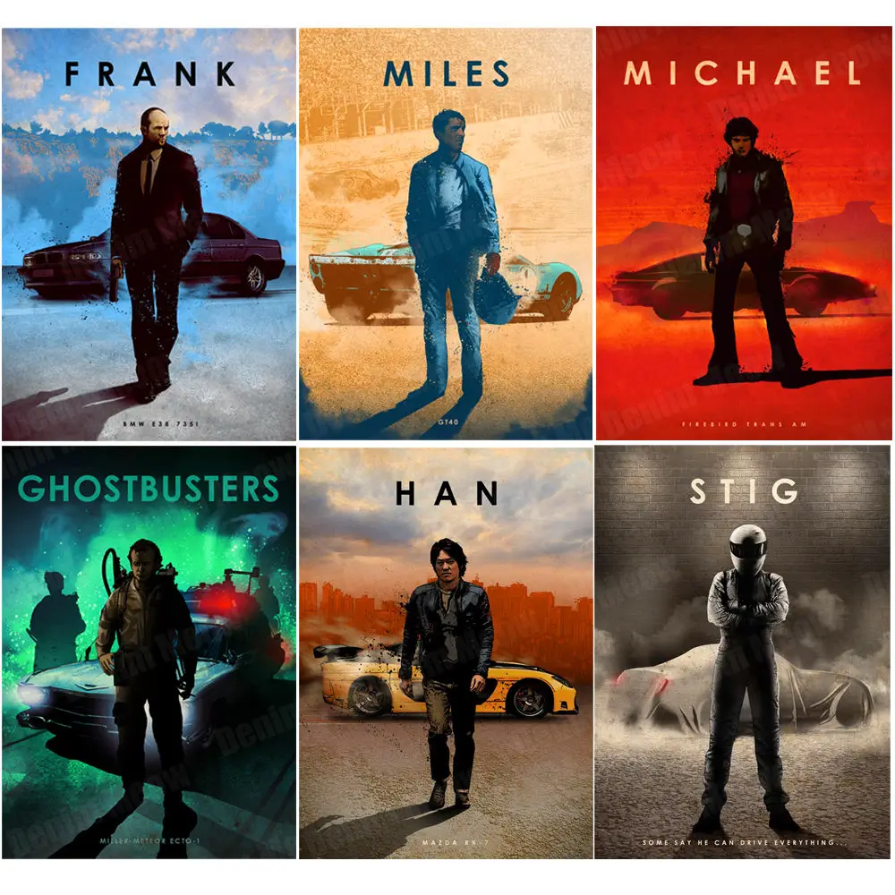 

Car Legends Vintage Home Bar Pub Bedroom Decor Movie Wall Art Silk Poster