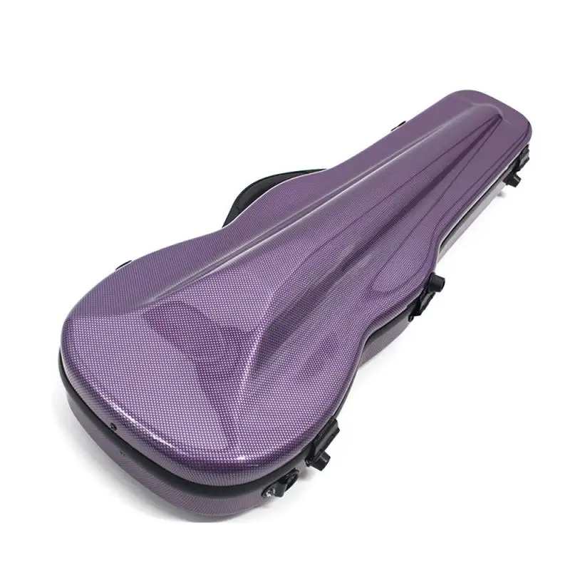 

Purple 4/4 Violin Case Lightweight Carbon Fiber Box Waterproof Violin Case Violin Box with Hygrometer Double Shoulder Strap